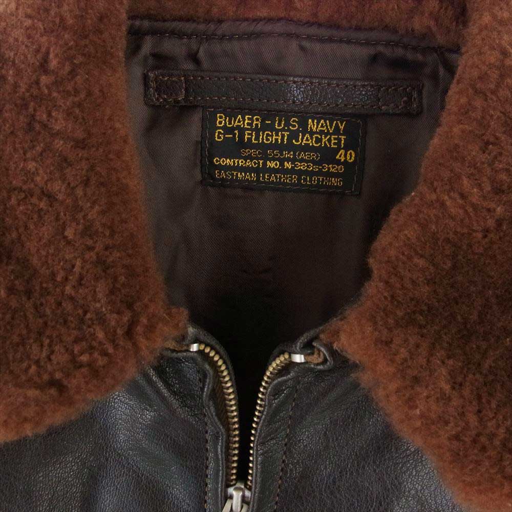 イーストマン レザー クロージング TYPE G-1 EASTMAN MODEL GOATSKIN ミリタリー フライト ジャケット ダークブラウン系 40【美品】【中古】