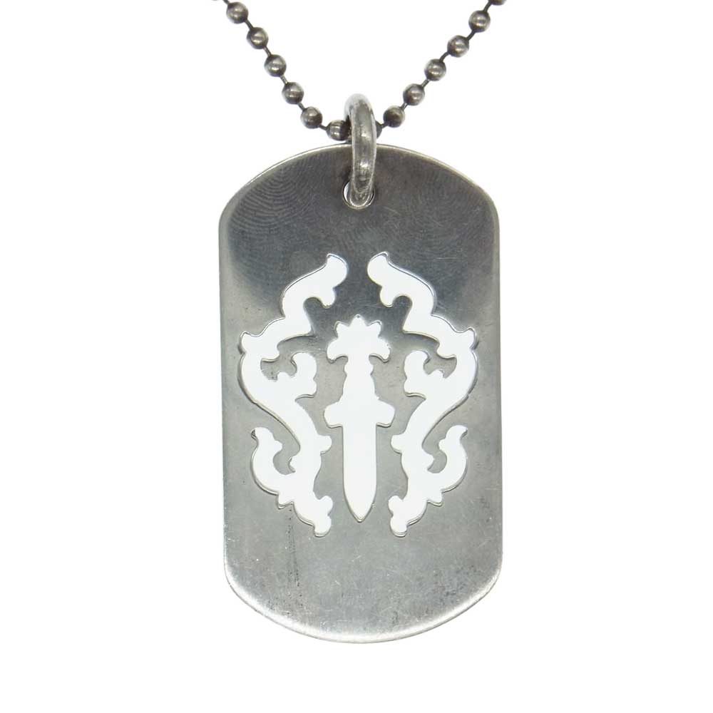 CHROME HEARTS クロムハーツ（原本無） D TAG LRG ラージ ドッグタグ ペンダントトップ ネックレス シルバー系【中古】