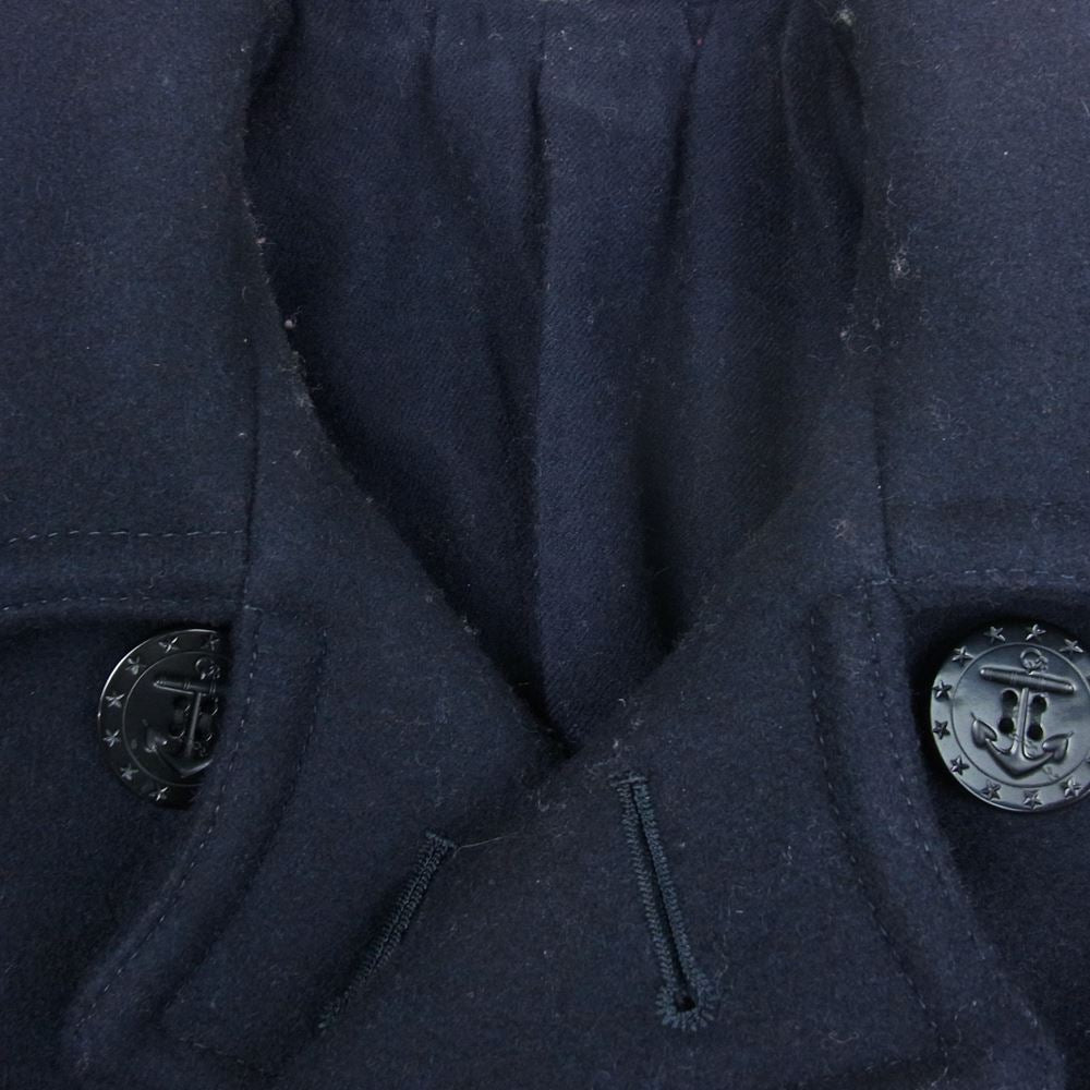 Buzz Rickson's バズリクソンズ BR14146 PEA COAT LONG MODEL WOOL LINING ミリタリー ウール メルトン ピーコート　 ネイビー系 36【中古】