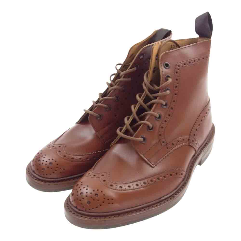 Tricker's トリッカーズ M2508 MALTON SHADE GROSE ウィングチップ ダイナイトソール カントリー ブーツ ブラウン系 US8【美品】【中古】