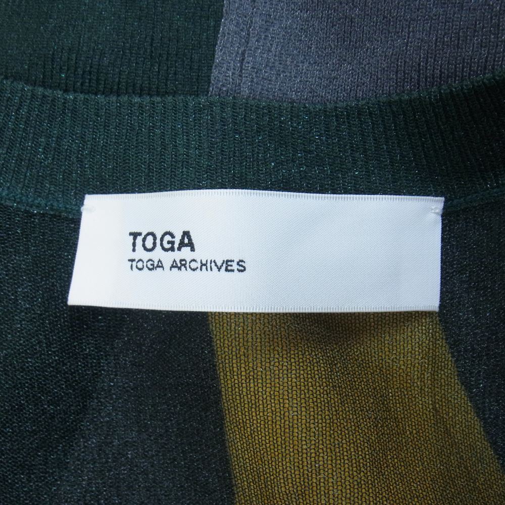 TOGA トーガ 22SS TA21-X0072 シアー ニット カーディガン マルチカラー系 36【美品】【中古】