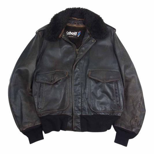 schott ショット G-1 ジャケット 茶タグ ライナー付き  ブラウン系 40【中古】
