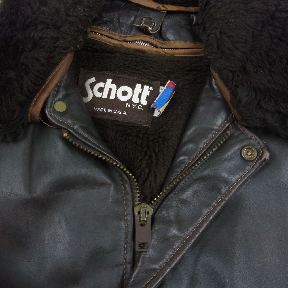 schott ショット G-1 ジャケット 茶タグ ライナー付き ブラウン系 40