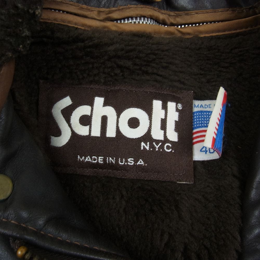 schott ショット G-1 ジャケット 茶タグ ライナー付き  ブラウン系 40【中古】