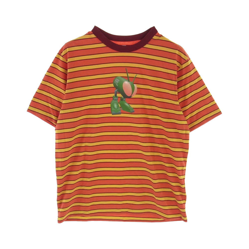 Supreme シュプリーム 21AW JUNYA WATANABE COMME des GARCONS MAN ジュンヤ ワタナベ コムデギャルソン マン Stripe S/S Top ストライプ エスエス トップ イエロー系 オレンジ系 L【美品】【中古】
