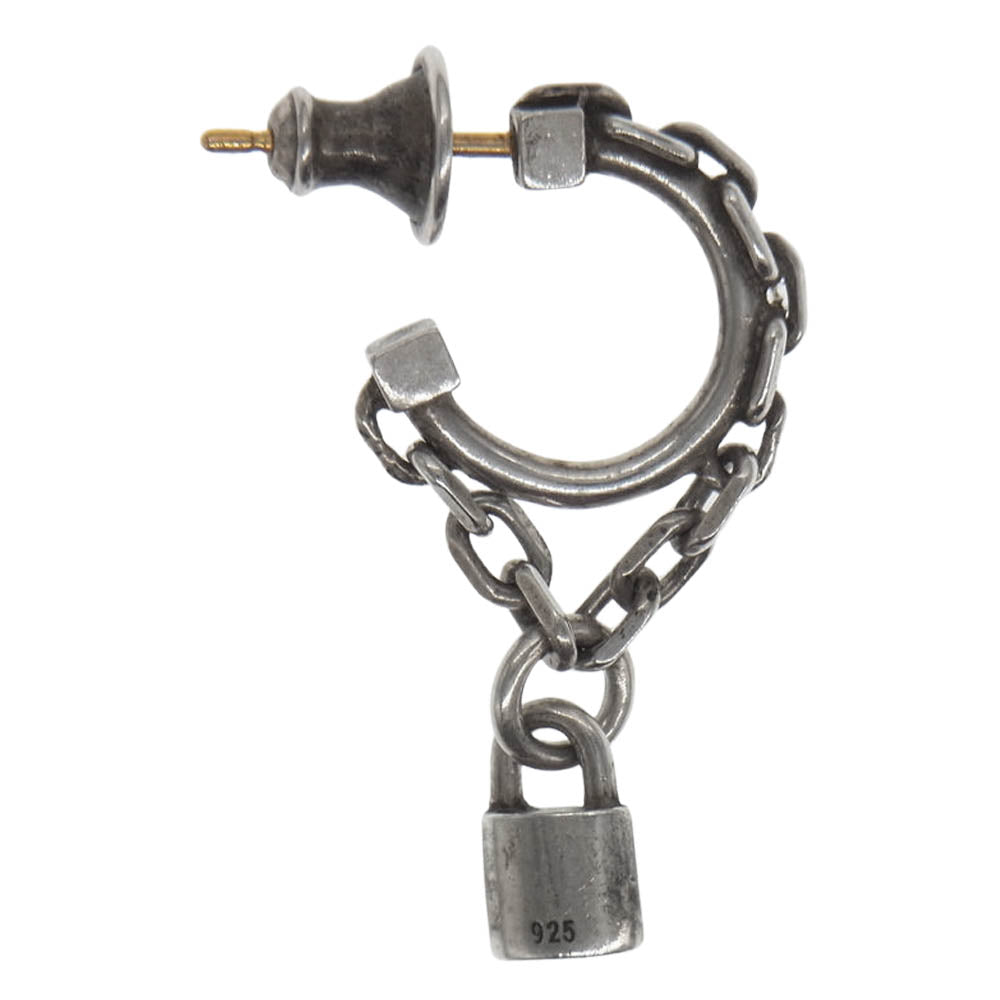 Justin Davis ジャスティンデイビス SEJ431 2 RITCHIE WITH LOCK 南京錠 チェーン ピアス 片耳 シルバー系【中古】