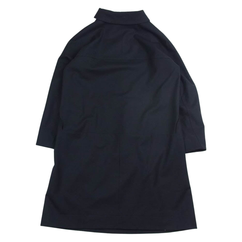 JIL SANDER ジルサンダー 国内正規品 ウール ハーフジップ ステンカラー ワンピース  ダークネイビー系 34【中古】