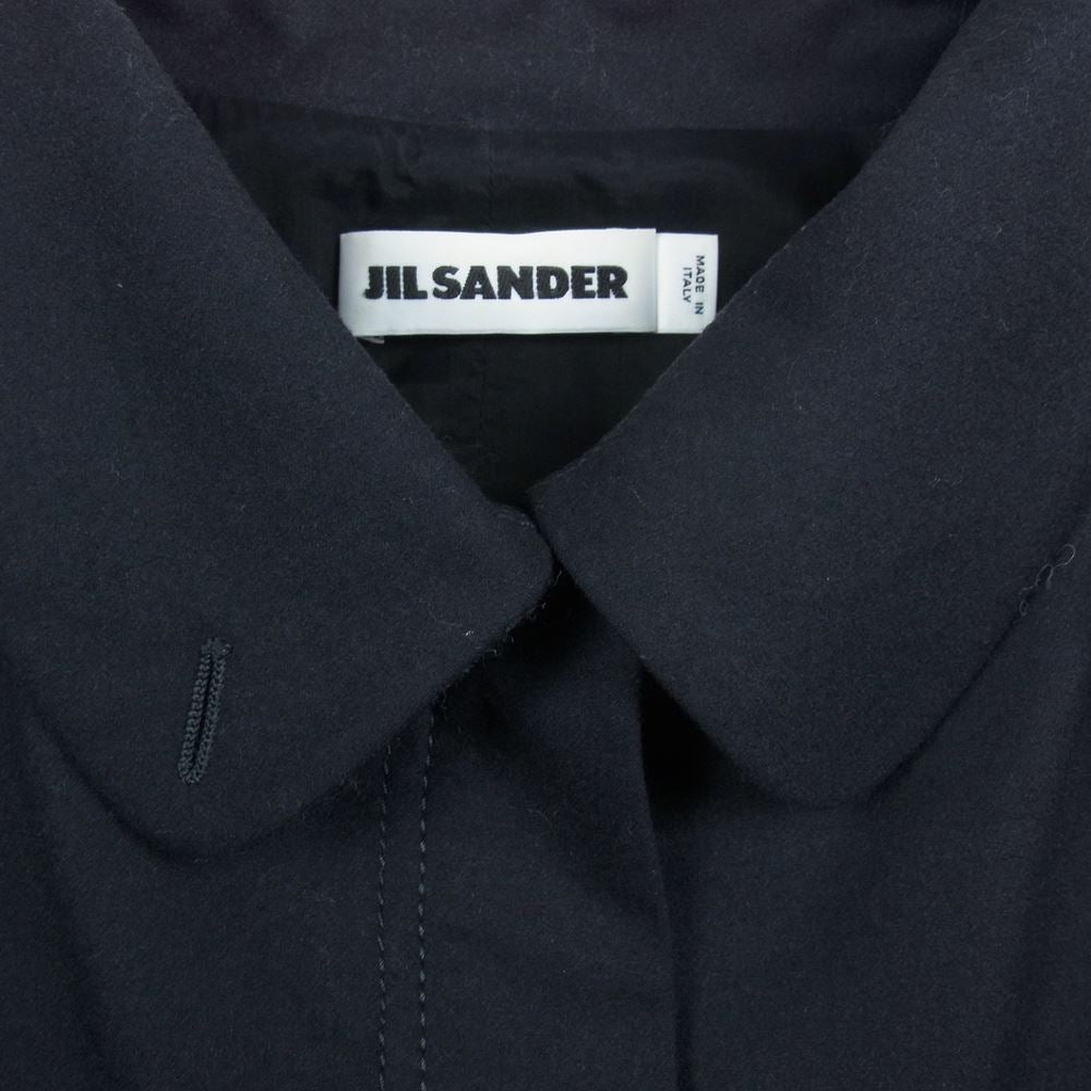 JIL SANDER ジルサンダー 国内正規品 ウール ハーフジップ ステンカラー ワンピース  ダークネイビー系 34【中古】