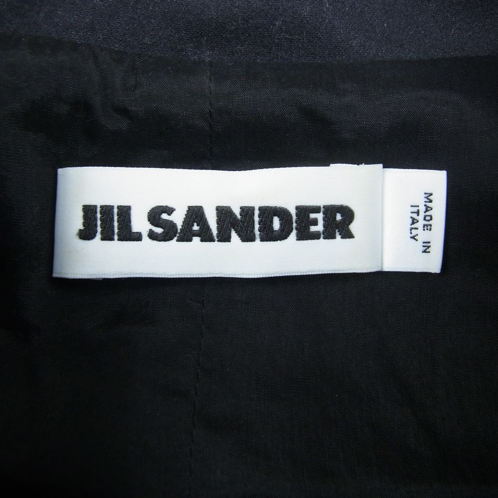 JIL SANDER ジルサンダー 国内正規品 ウール ハーフジップ ステンカラー ワンピース  ダークネイビー系 34【中古】