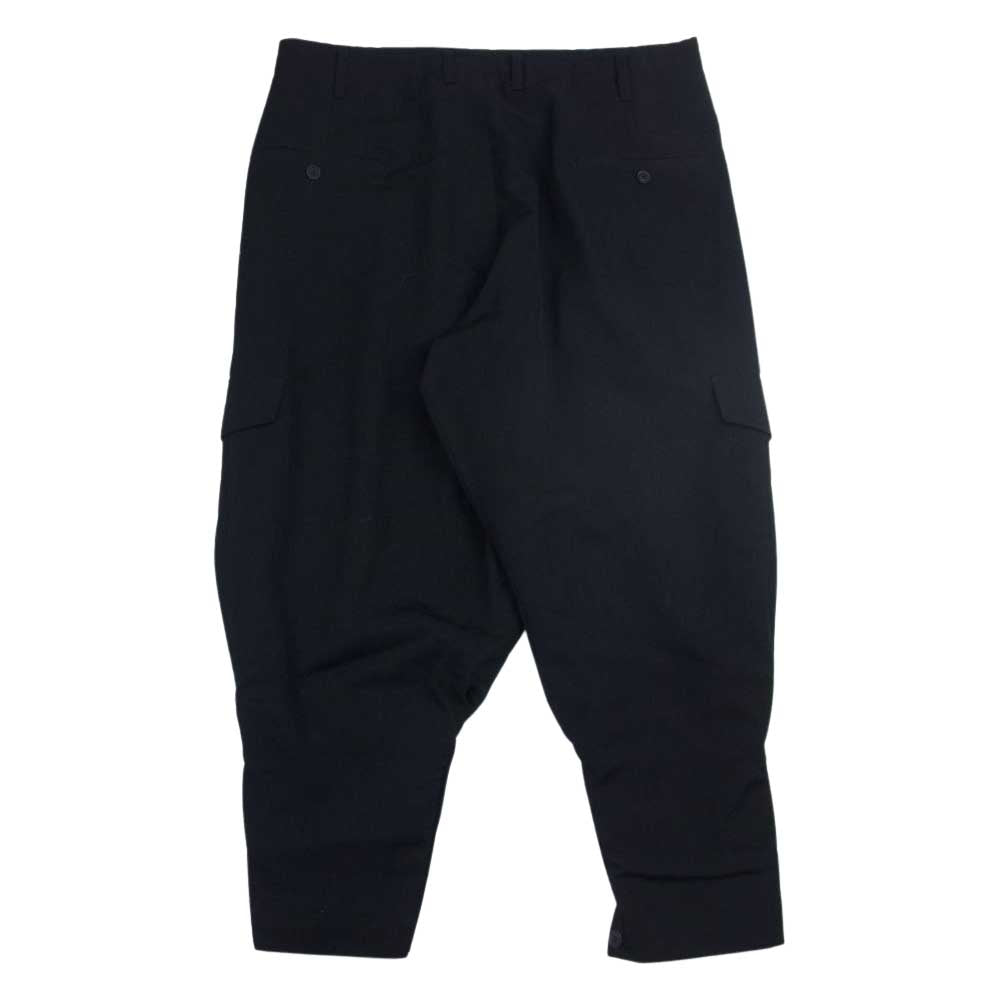 Yohji Yamamoto POUR HOMME ヨウジヤマモトプールオム 19AW HC-P28-100 LOOK34 Wrinkled Gabardine Hem Adjusted Pants ウールギャバ ジョッパーズ カーゴパンツ  ブラック系 2【美品】【中古】