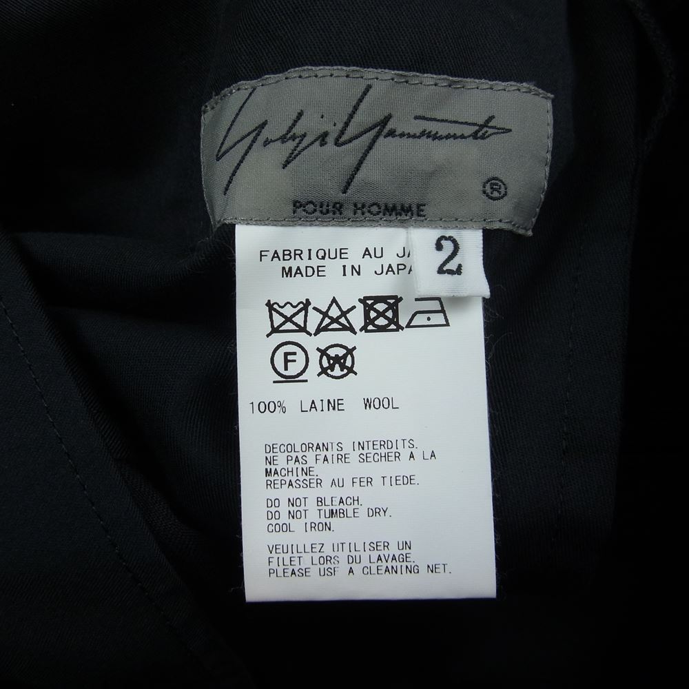 Yohji Yamamoto POUR HOMME ヨウジヤマモトプールオム 19AW HC-P28-100 LOOK34 Wrinkled Gabardine Hem Adjusted Pants ウールギャバ ジョッパーズ カーゴパンツ  ブラック系 2【美品】【中古】