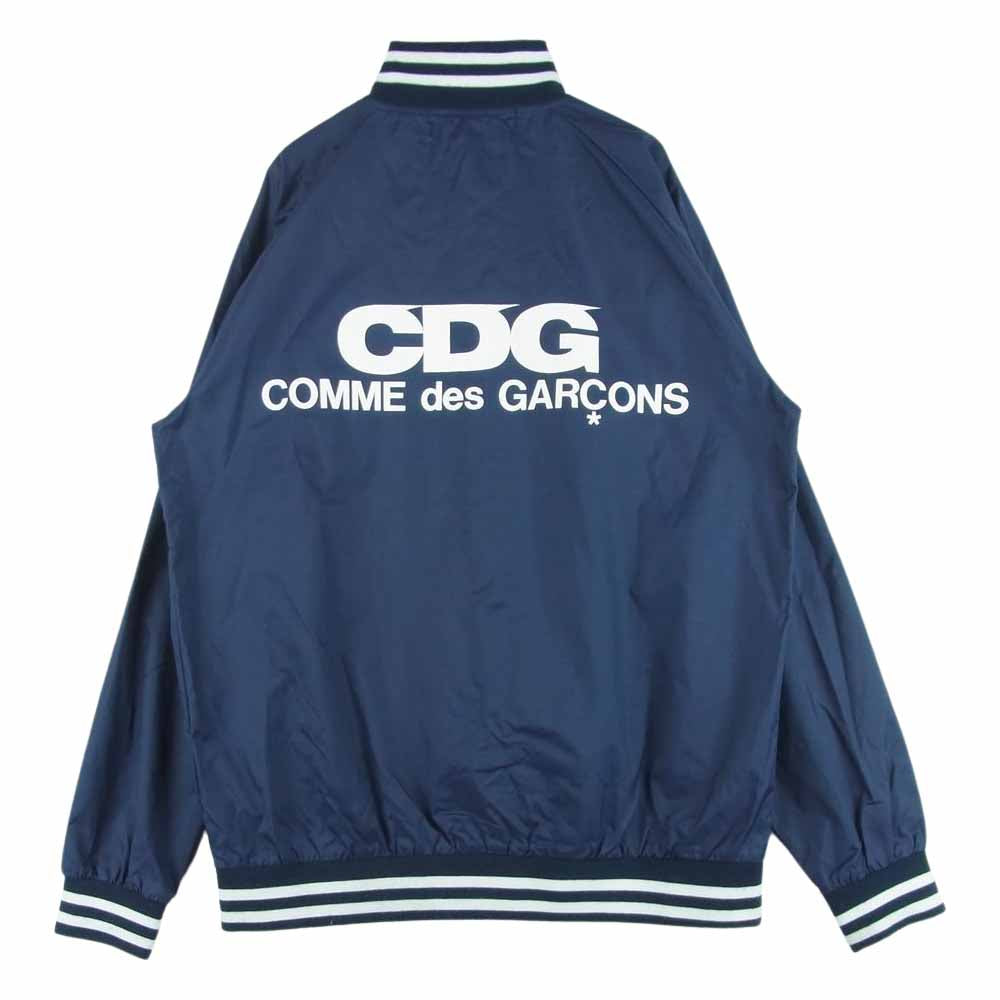 COMME des GARCONS コムデギャルソン AD2016 IP-J002 CDG バックロゴプリント ナイロン スタジャン 中国製 ネイビー系 L【中古】