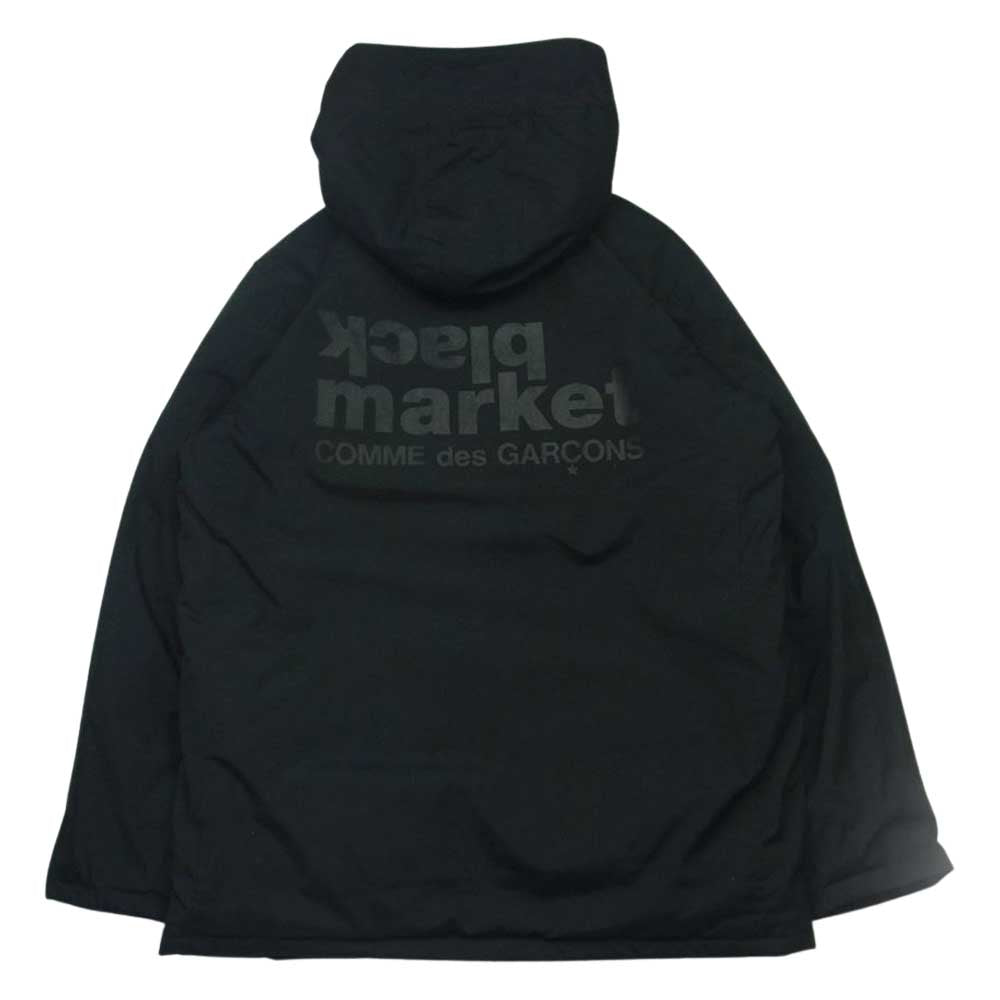 COMME des GARCONS コムデギャルソン 17SS+AD11:AH11 OS-J003 black market ブラック マーケット ロゴ バックプリント 中綿 マウンテン パーカー ジャケット ブラック系 L【中古】