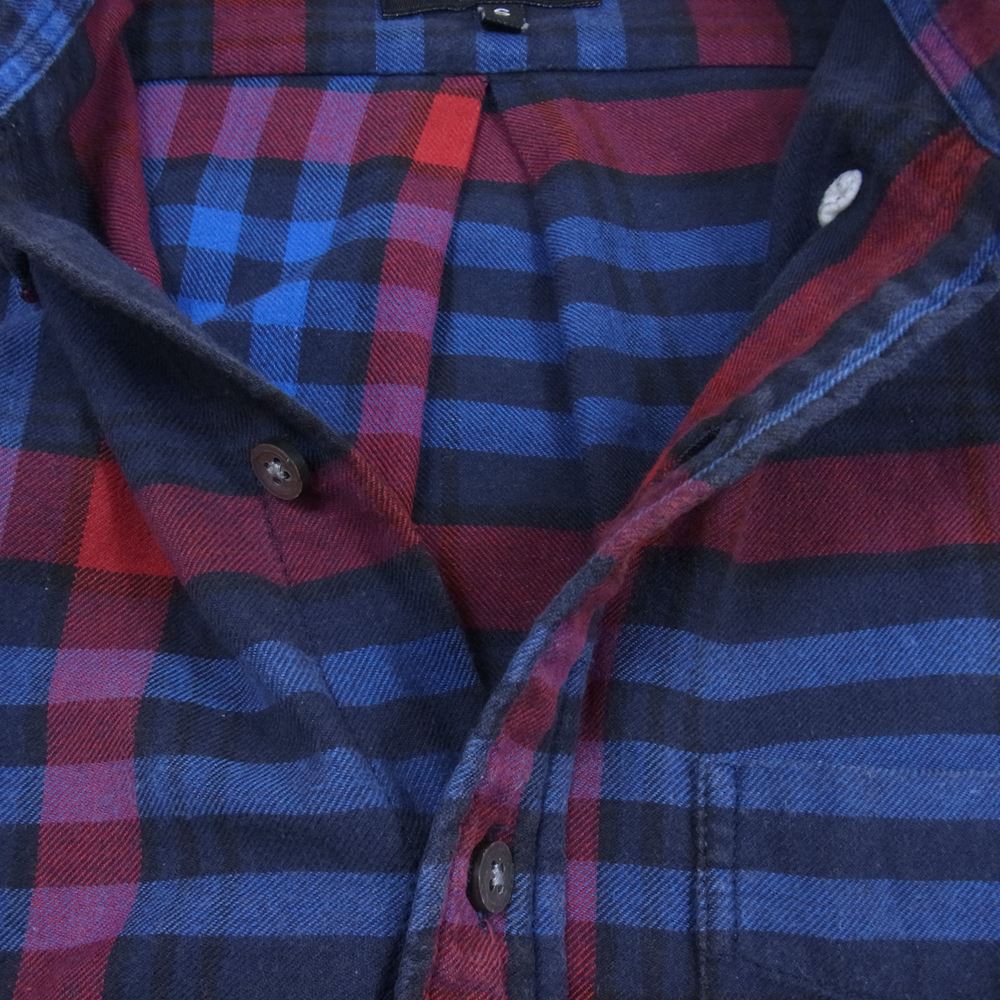Engineered Garments エンジニアードガーメンツ CHECK FLANNEL WORK SHIRT チェック フランネル ボタンダウン 長袖 シャツ ネイビー系 レッド系 S【中古】