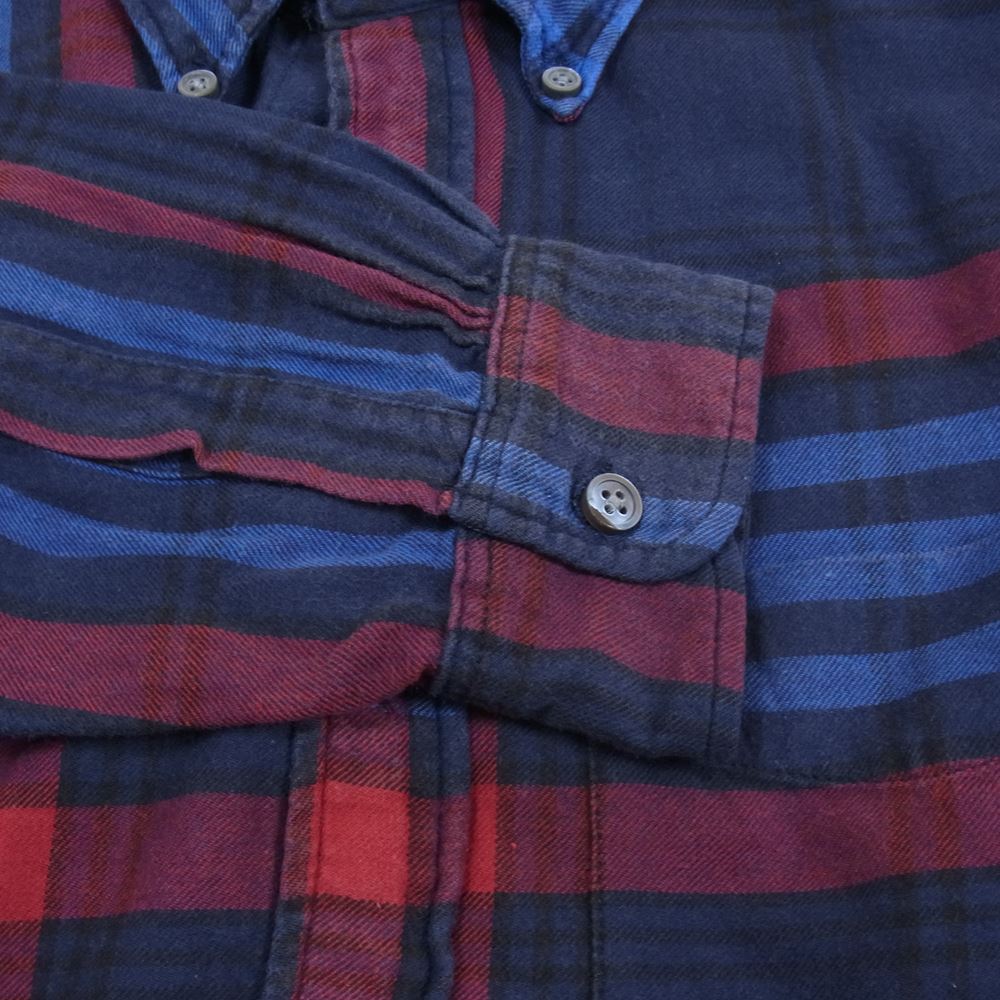 Engineered Garments エンジニアードガーメンツ CHECK FLANNEL WORK SHIRT チェック フランネル ボタンダウン 長袖 シャツ ネイビー系 レッド系 S【中古】