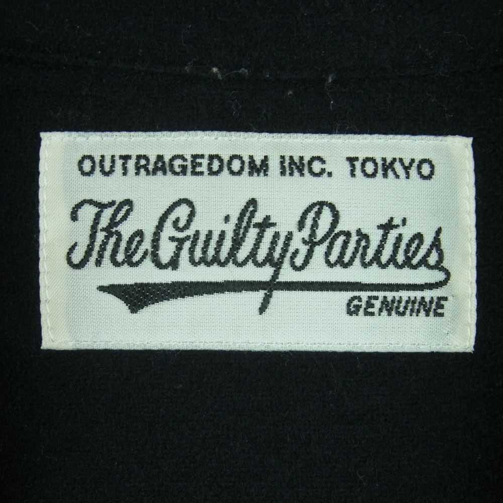 WACKO MARIA ワコマリア WOOL OPEN COLLAR SHIRT オープンカラー ウール 長袖 シャツ 日本製 ブラック系 L【中古】