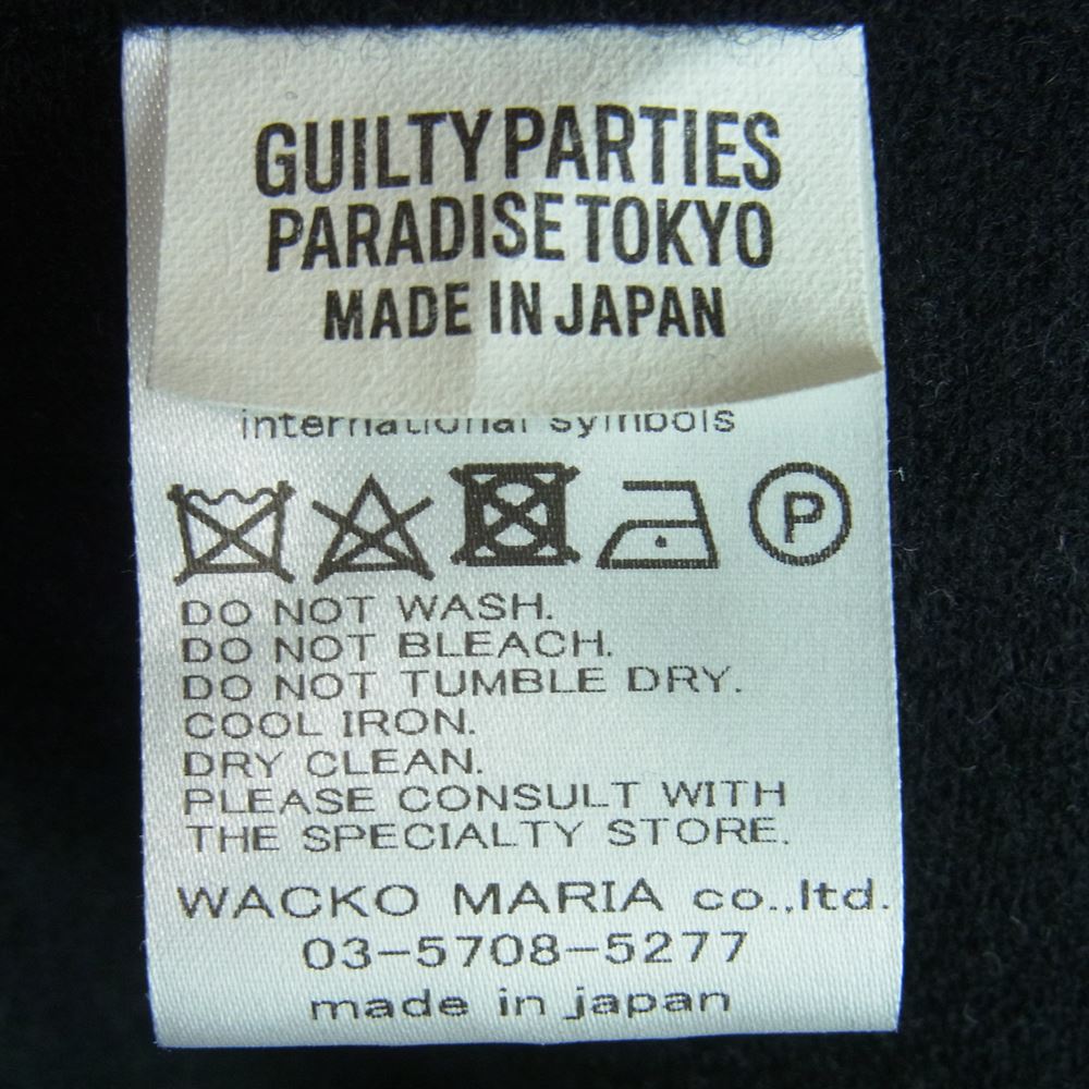 WACKO MARIA ワコマリア WOOL OPEN COLLAR SHIRT オープンカラー ウール 長袖 シャツ 日本製 ブラック系 L【中古】