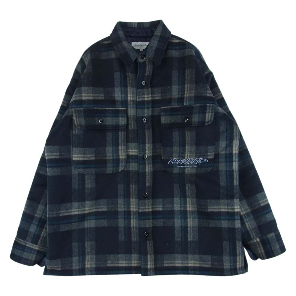 ブラックアイパッチ チェック ウール ジャケット 中国製 ダークネイビー系 グレー系 L【中古】