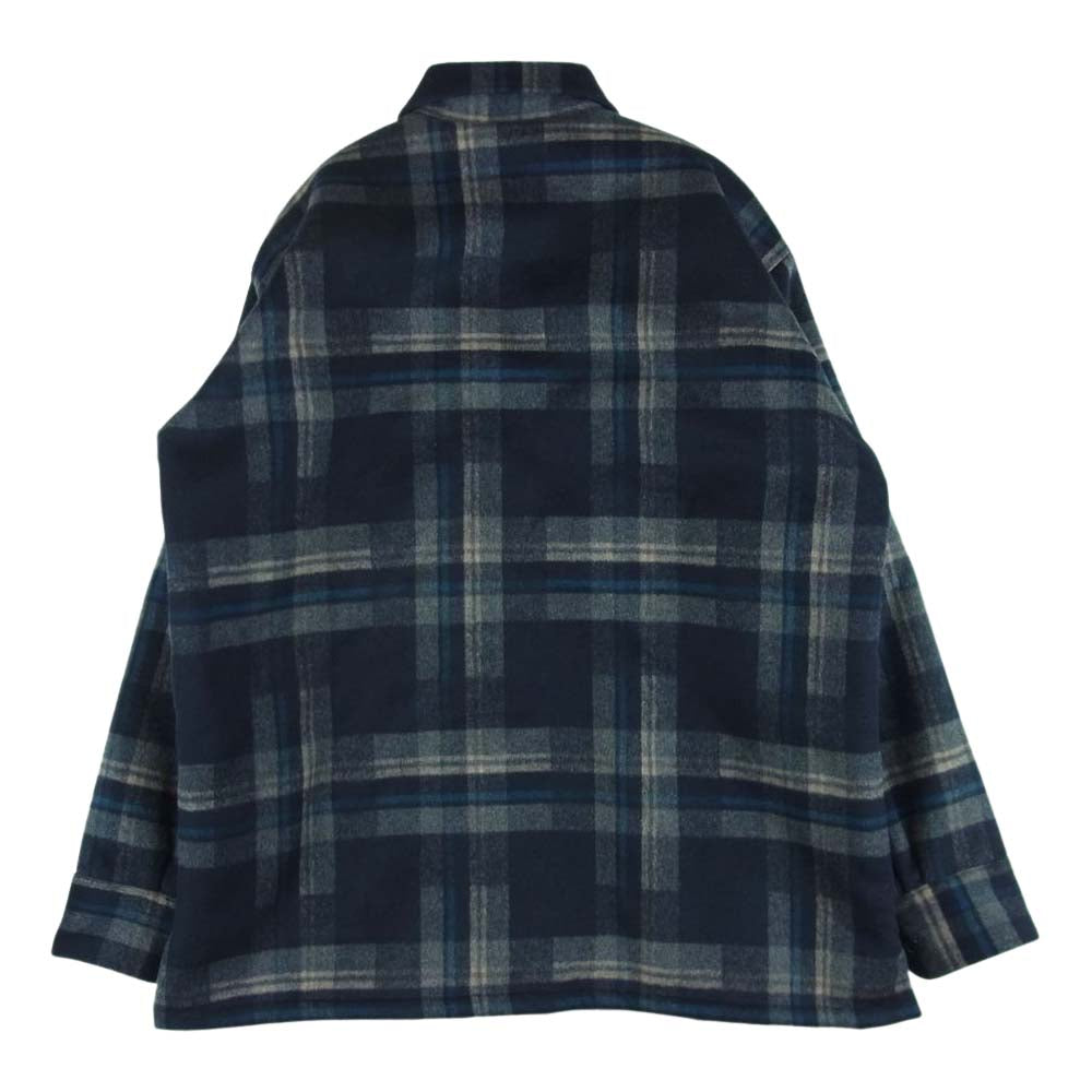 ブラックアイパッチ チェック ウール ジャケット 中国製 ダークネイビー系 グレー系 L【中古】