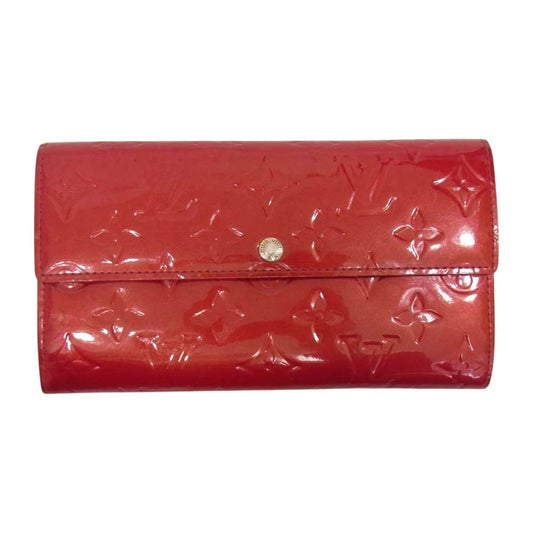 LOUIS VUITTON ルイ・ヴィトン M93530 モノグラム ポルトフォイユ サラ ポムダムール ヴェルニ 財布 ウォレット レッド系【中古】