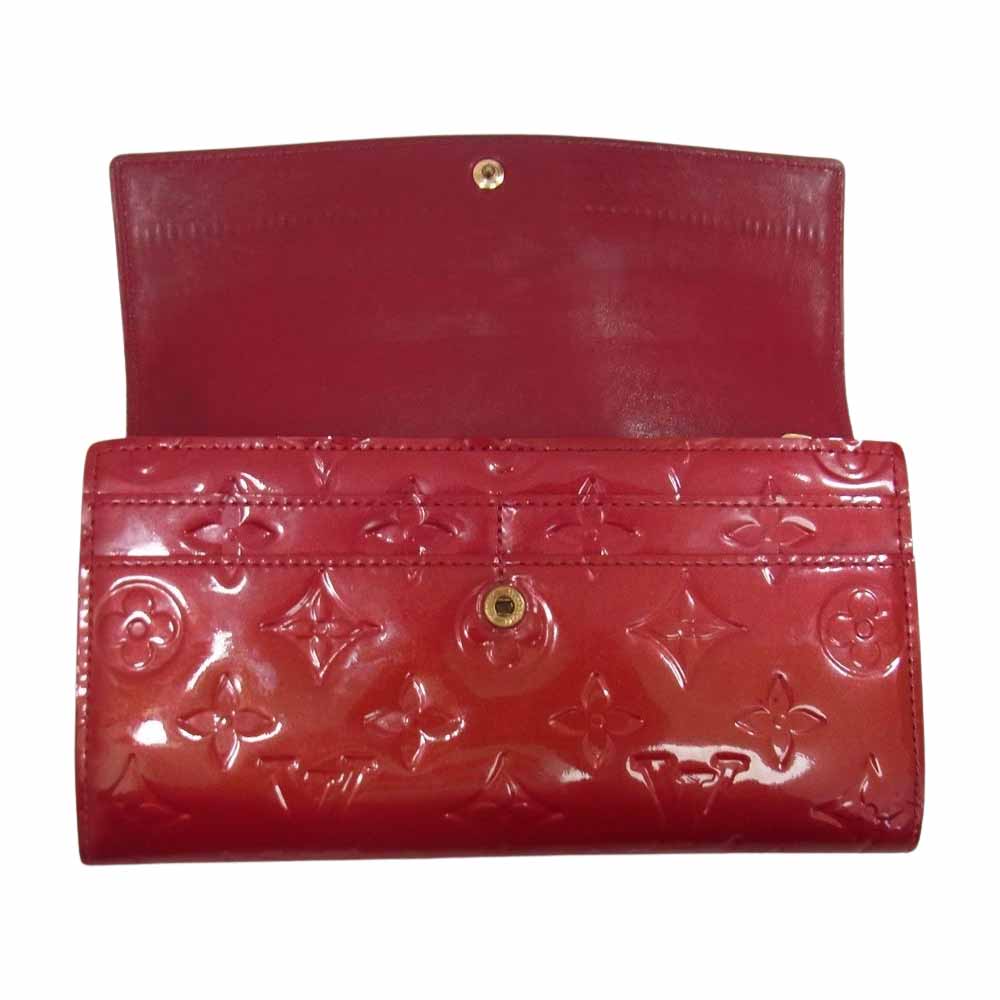 LOUIS VUITTON ルイ・ヴィトン M93530 モノグラム ポルトフォイユ サラ ポムダムール ヴェルニ 財布 ウォレット レッド系【中古】