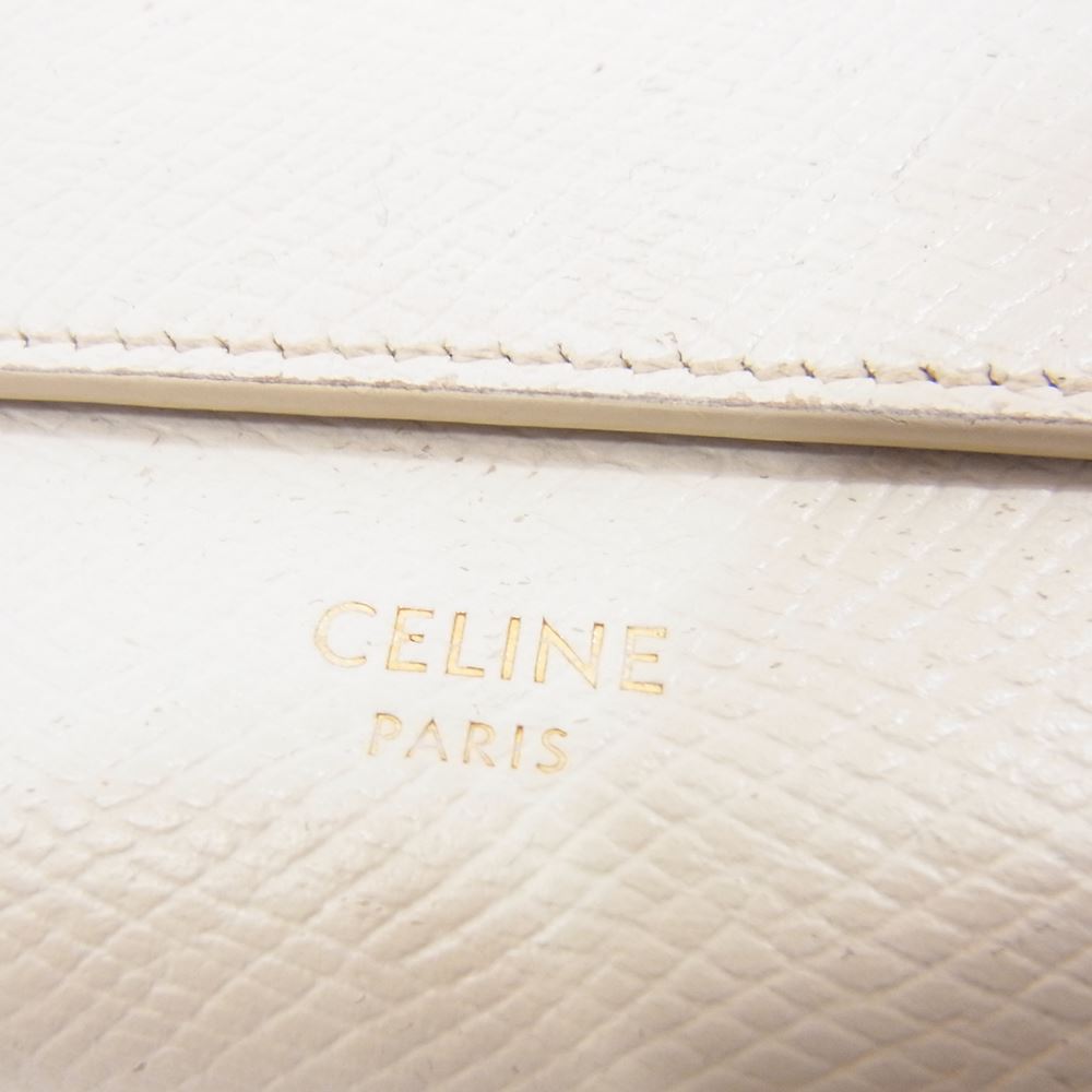CELINE セリーヌ 10B573 トリフォールド ウォレット コンパクト 三つ折り 財布 ホワイト系【中古】