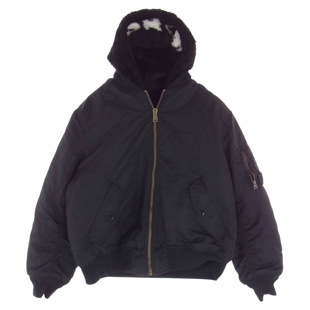 Supreme シュプリーム 22AW  Faux Fur Reversible MA-1 ファー リバーシブル フライト ジャケット ブラック系 L【中古】