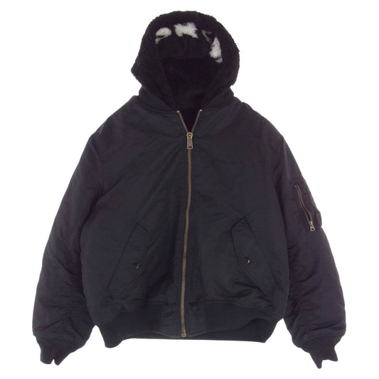 Supreme シュプリーム 22AW  Faux Fur Reversible MA-1 ファー リバーシブル フライト ジャケット ブラック系 L【中古】