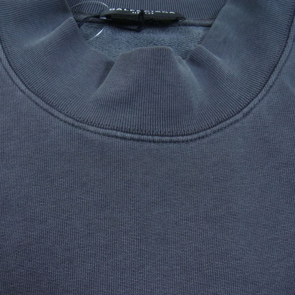 BALENCIAGA バレンシアガ 652981 TKVE4 This Is Not Sweatshirt モックネック USED加工 オーバーサイズ スウェット チャコール系 XS【中古】
