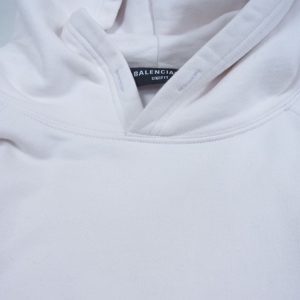 BALENCIAGA バレンシアガ 22AW 697879 TMVH2 Oversized Hoodie テーピングロゴ オーバーサイズ パーカー ホワイト系 ピンク系 2【中古】
