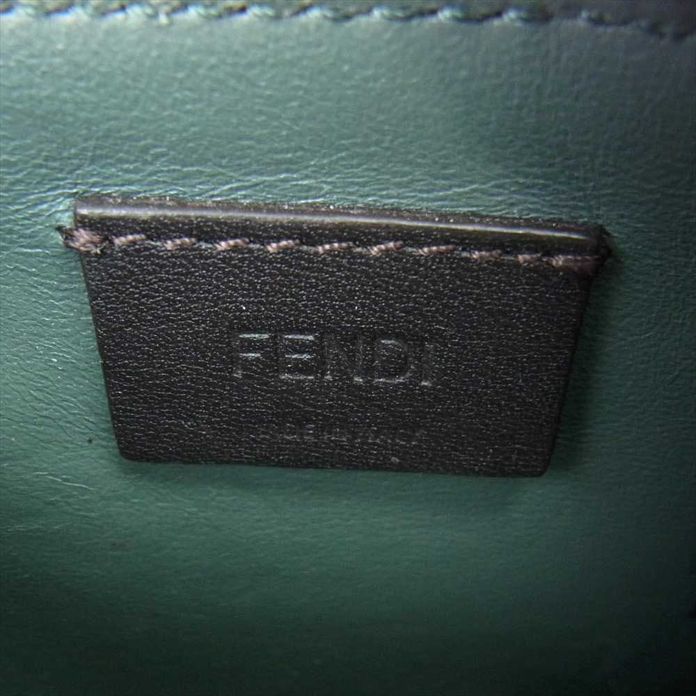 FENDI フェンディ レザー ジップ カードケース コインケース  ライトブルー系【中古】