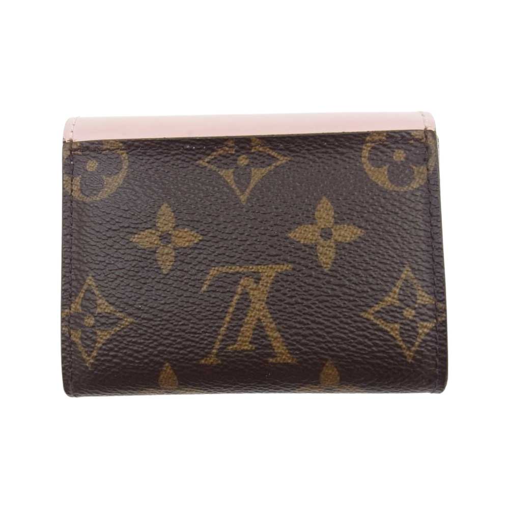 LOUIS VUITTON ルイ・ヴィトン M62933 ポルトフォイユ ゾエ モノグラム ローズバレリーヌ 三つ折り 財布 ウォレット ブラウン系 ピンク系【中古】
