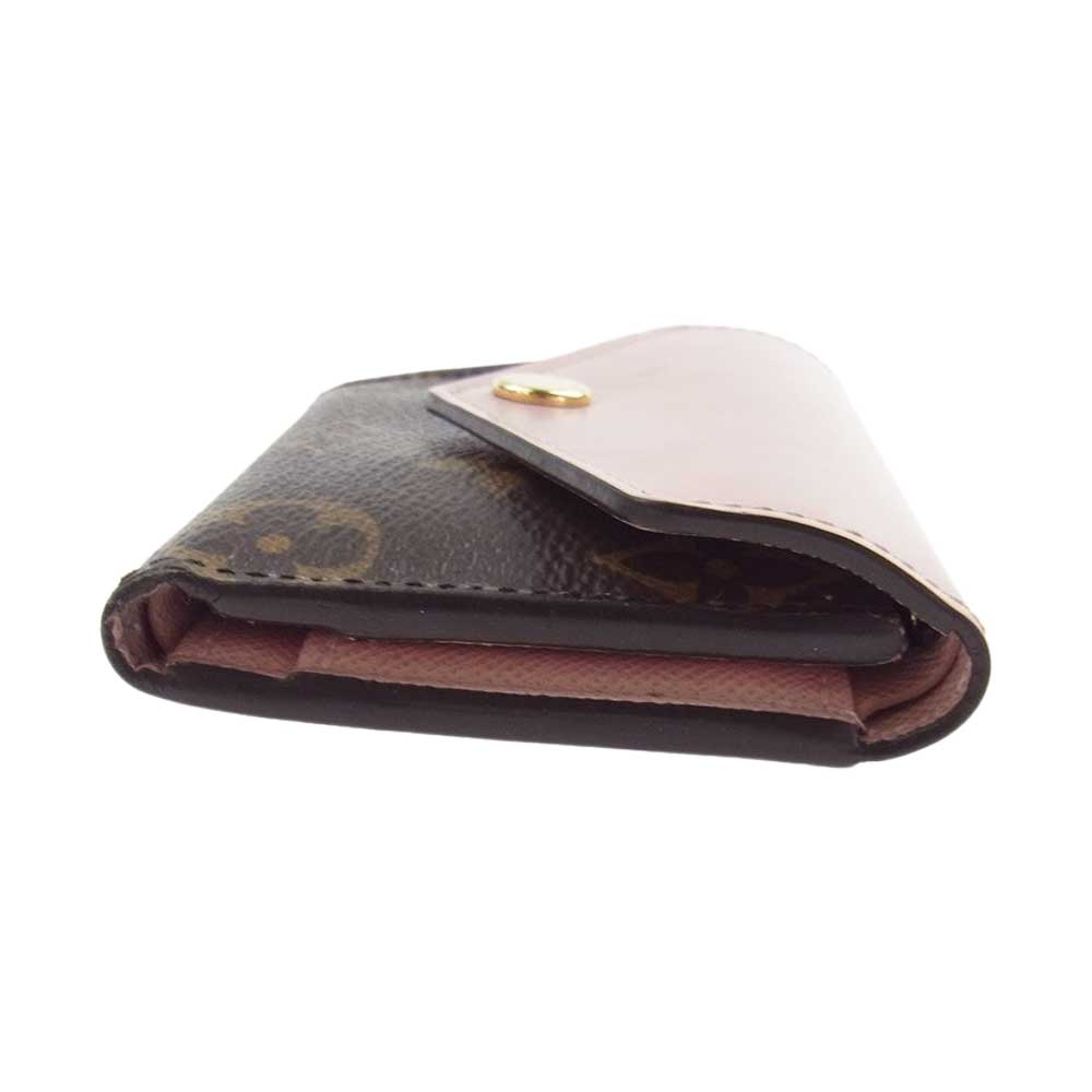 LOUIS VUITTON ルイ・ヴィトン M62933 ポルトフォイユ ゾエ モノグラム ローズバレリーヌ 三つ折り 財布 ウォレット ブラウン系 ピンク系【中古】