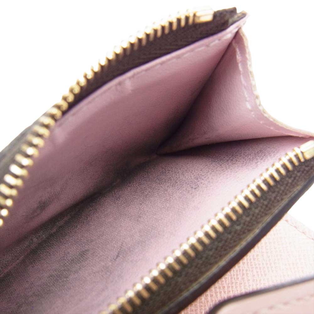 LOUIS VUITTON ルイ・ヴィトン M62933 ポルトフォイユ ゾエ モノグラム ローズバレリーヌ 三つ折り 財布 ウォレット ブラウン系 ピンク系【中古】