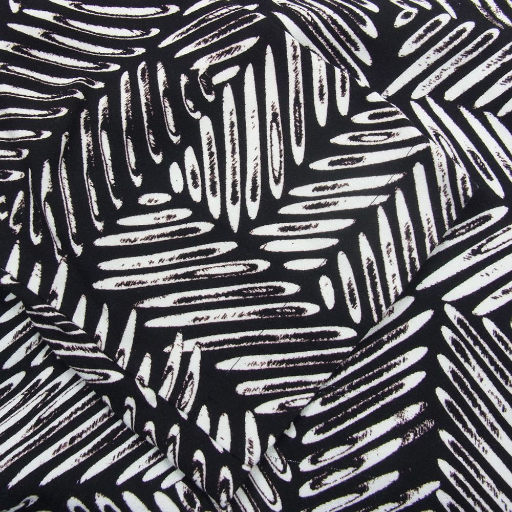 marimekko マリメッコ YN0928 七分袖 膝丈 ワンピース 総柄  ブラック系 36【中古】