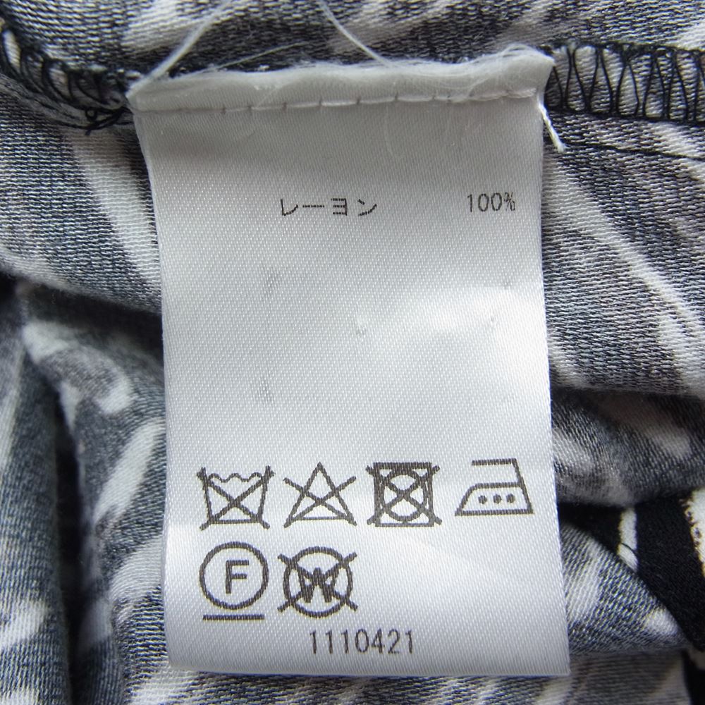 marimekko マリメッコ YN0928 七分袖 膝丈 ワンピース 総柄  ブラック系 36【中古】
