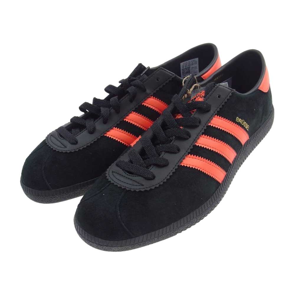 adidas アディダス GZ2044 BRUSSELS ブリュッセル スエード ローカット スニーカー ブラック系 レッド系 28.0cm【新古品】【未使用】【中古】