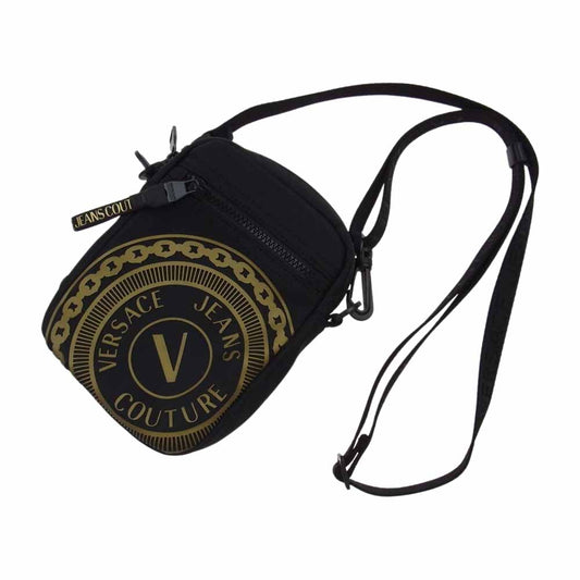VERSACE ヴェルサーチ JEANS ジーンズ ショルダー バッグ ブラック系【中古】