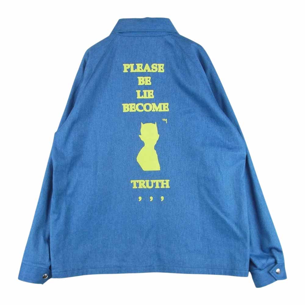 スリーフェイス 17SS COACH JACKET バックロゴ デニム コーチ ジャケット インディゴブルー系 M【中古】