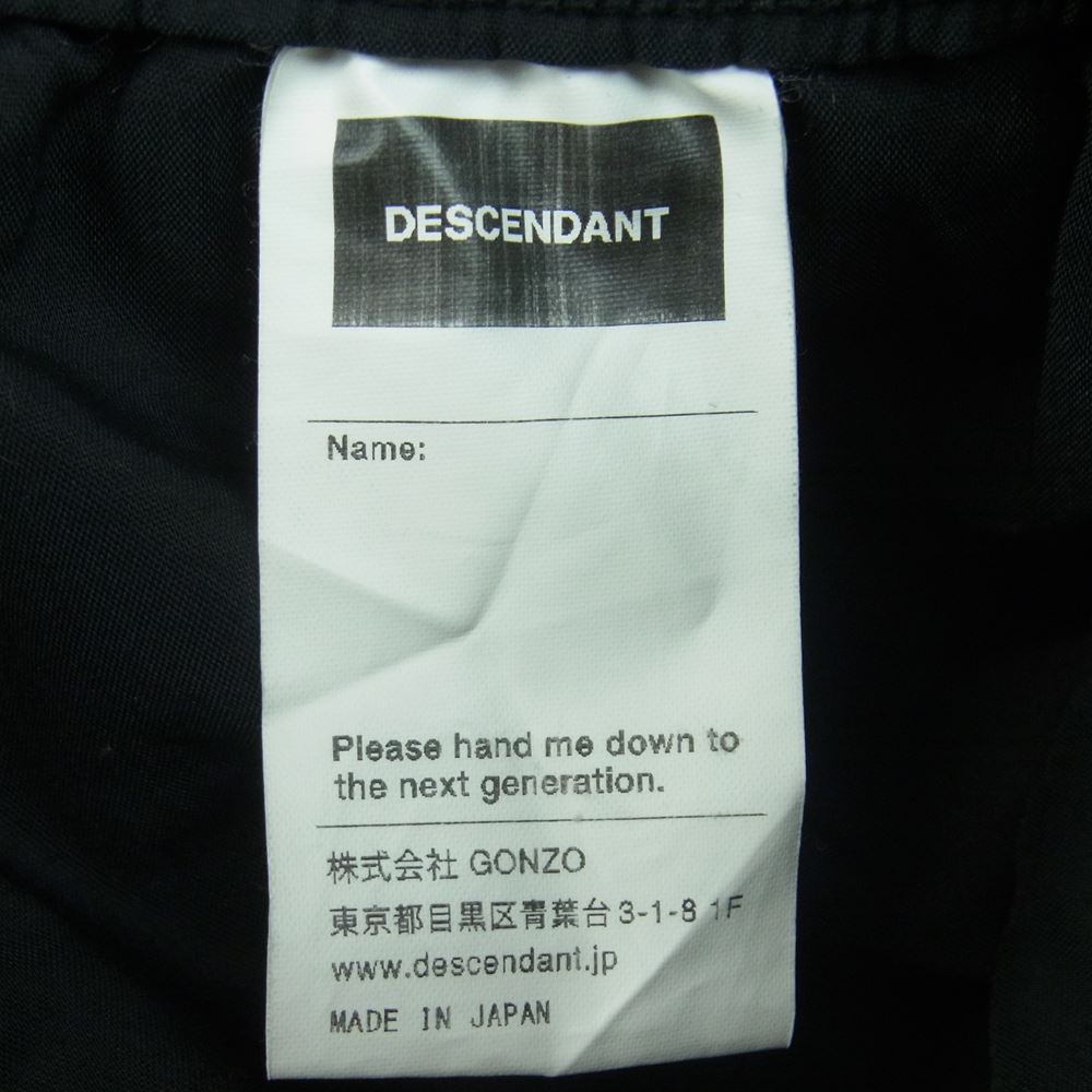 DESCENDANT ディセンダント SHORE BEACH PANTS ショアー ビーチ パンツ 日本製 ブラック系 1【中古】