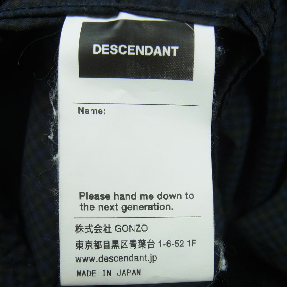DESCENDANT ディセンダント 21SS SHORE BEACH PANTS ショアー ビーチ チェック パンツ 日本製 グレー系 2【中古】