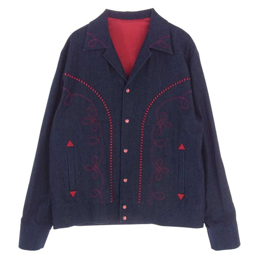 スリーフェイス JOHNNY K INDIGO DENIM インディゴ ウェスタン ジャケット インディゴブルー系 M【中古】