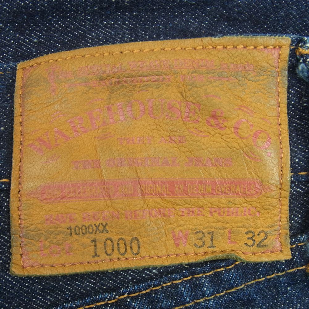 WAREHOUSE ウエアハウス Lot1000 1000XX デニム パンツ コットン 日本製 インディゴブルー系 31【中古】