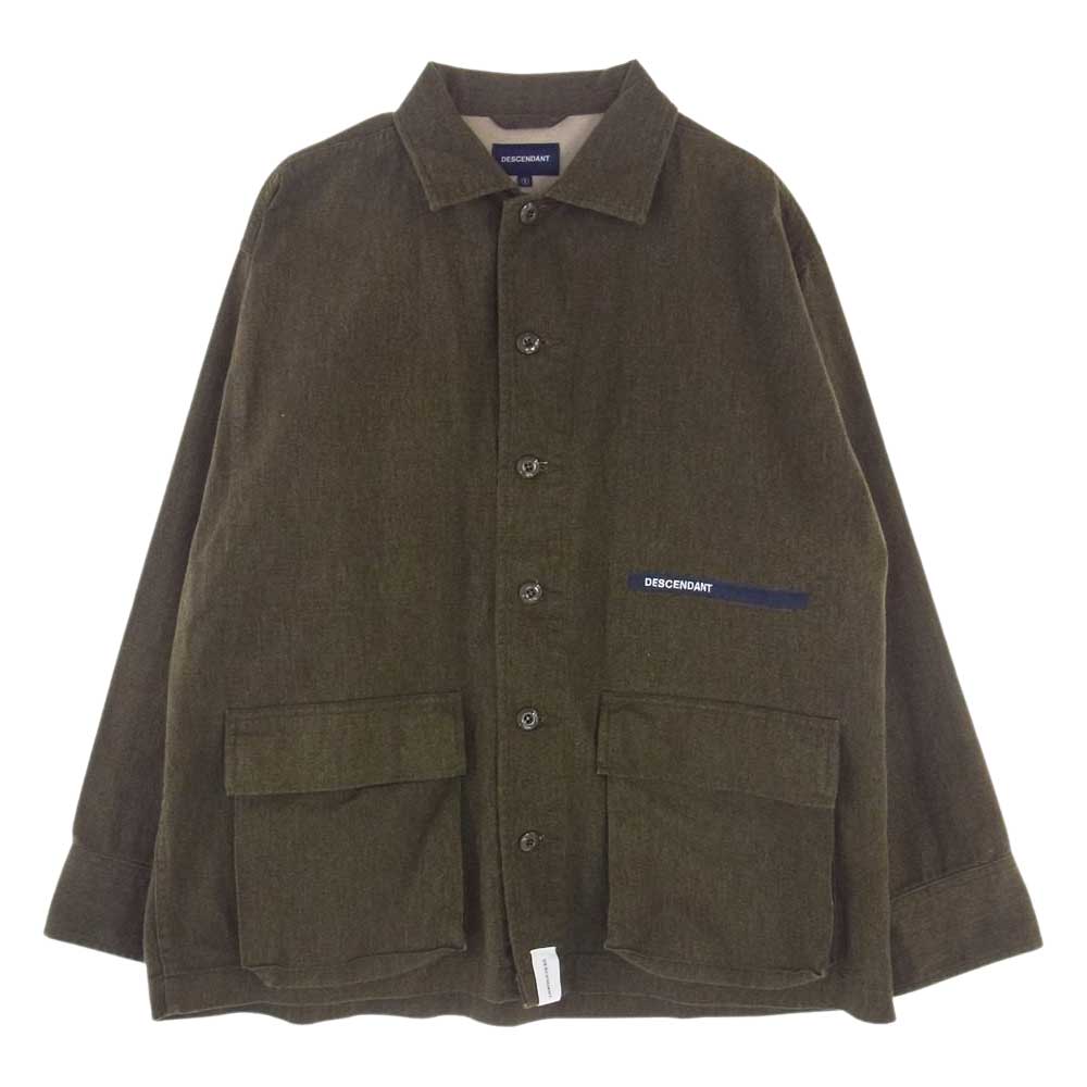 DESCENDANT ディセンダント 20SS DWU WORK SHIRT シャツ ジャケット  モスグリーン系 1【中古】