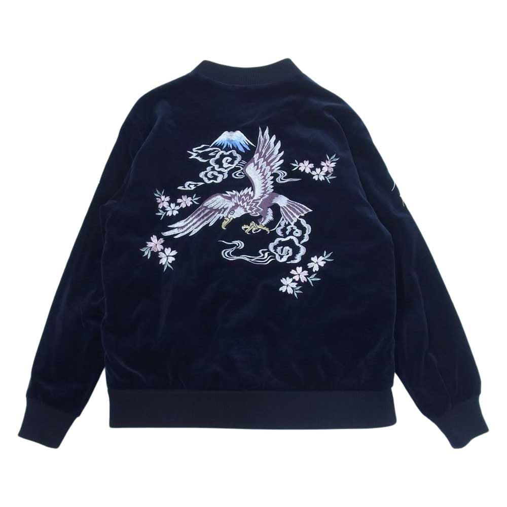 NEIGHBORHOOD ネイバーフッド 19SS SOUVENIR C-JKT スーベニア ジャケット スカル タイガー 刺繍 リバーシブル 別珍 スカジャン ホワイト系 ダークネイビー系 L【中古】