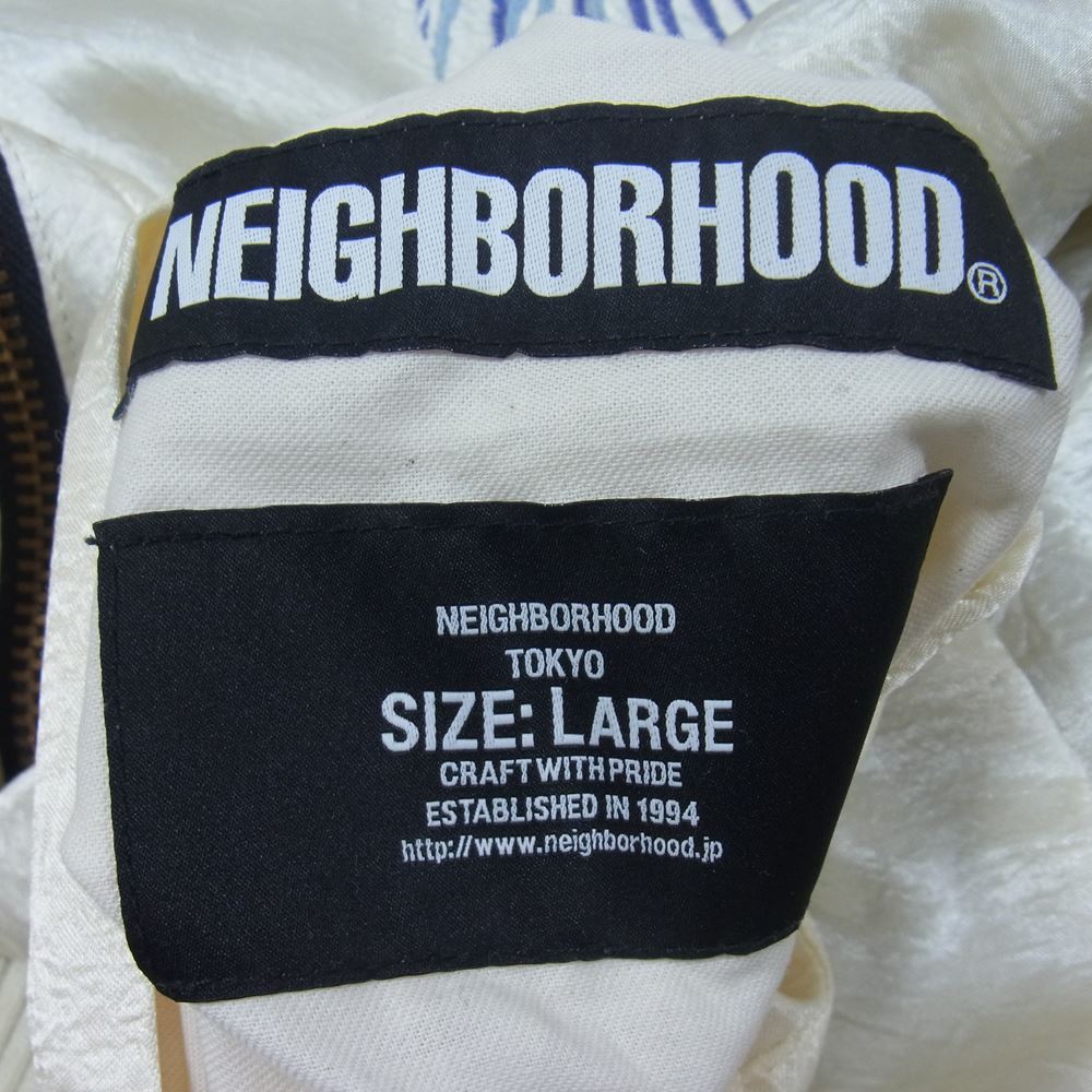 NEIGHBORHOOD ネイバーフッド 19SS SOUVENIR C-JKT スーベニア ジャケット スカル タイガー 刺繍 リバーシブル 別珍 スカジャン ホワイト系 ダークネイビー系 L【中古】
