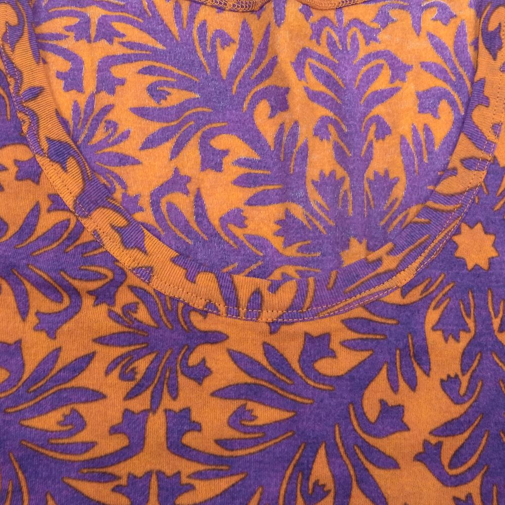Yohji Yamamoto ヨウジヤマモト FT-T66-079 FEMME 総柄 タンクトップ オレンジ×パープル オレンジ系 2【中古】