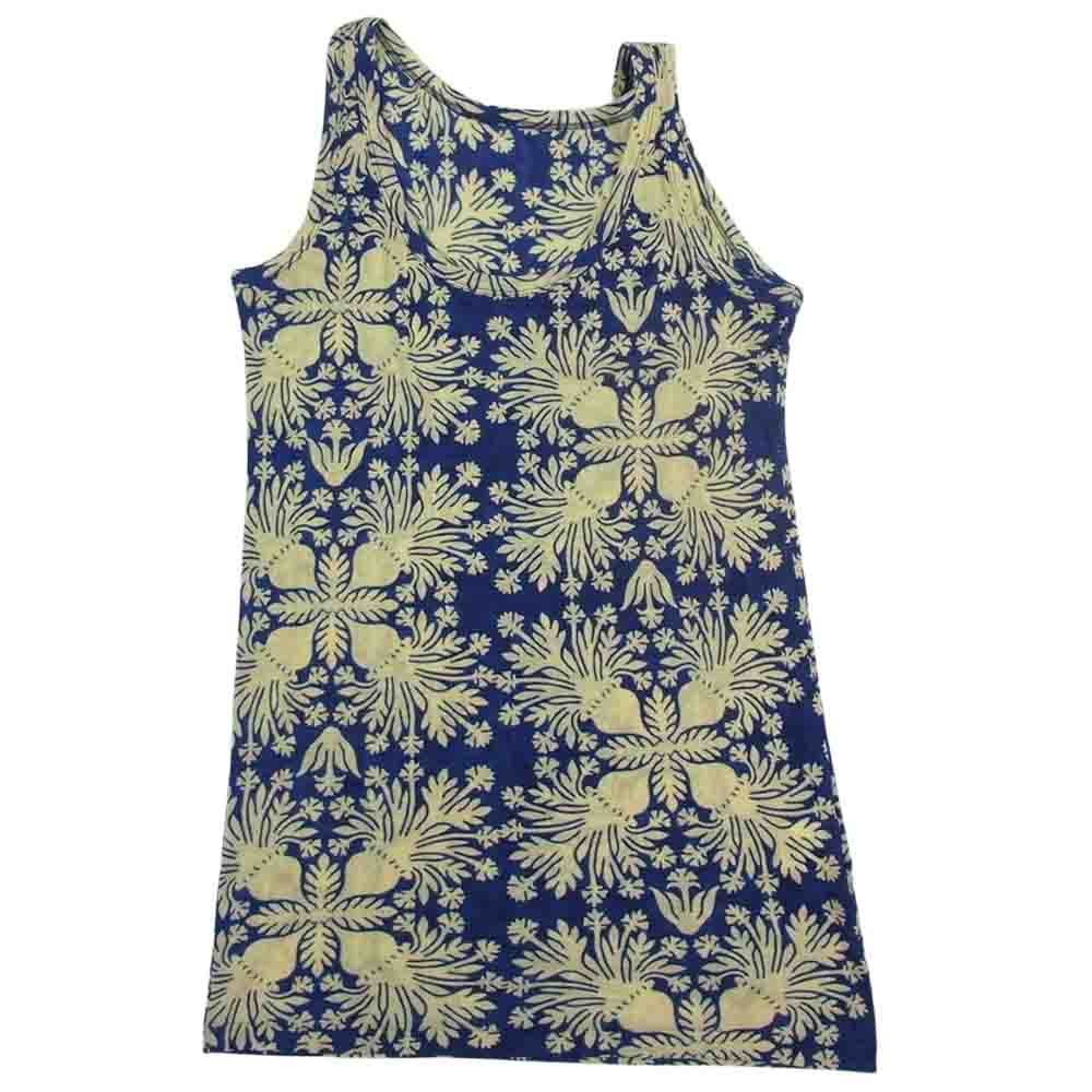 Yohji Yamamoto ヨウジヤマモト FT-T66-080 FEMME 総柄 タンクトップ イエロー×ブルー ブルー系 イエロー系 2【中古】