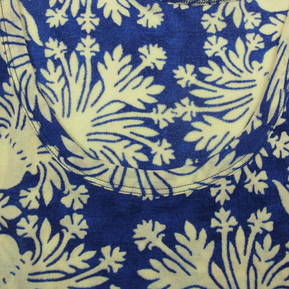 Yohji Yamamoto ヨウジヤマモト FT-T66-080 FEMME 総柄 タンクトップ イエロー×ブルー ブルー系 イエロー系 2【中古】