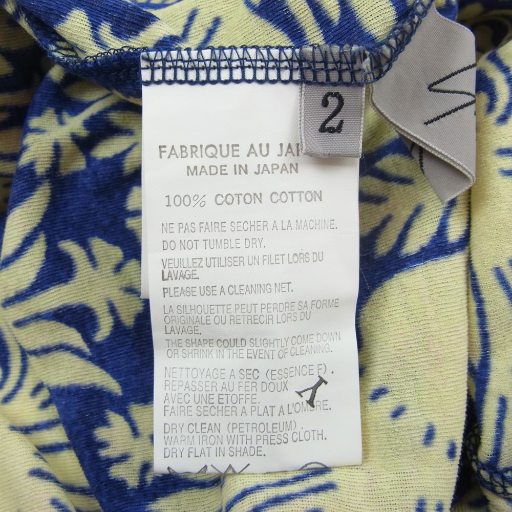 Yohji Yamamoto ヨウジヤマモト FT-T66-080 FEMME 総柄 タンクトップ イエロー×ブルー ブルー系 イエロー系 2【中古】